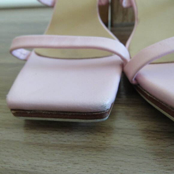 JAMES SMITH Sirenuse Strappy Leather Sandals Wood Block Heel Pastel Pink - Picture 6 of 16